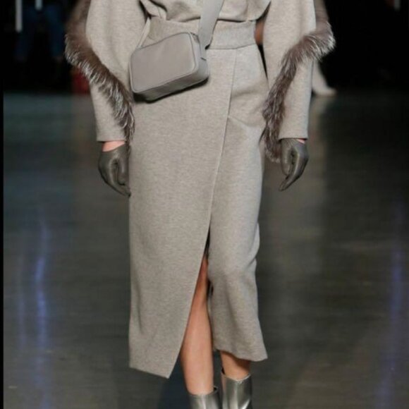 SALLY LAPOINTE Runway Wrap Midi Skirt - Picture 1 of 5